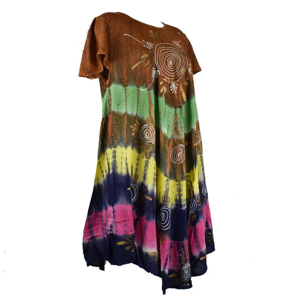 Robe Dimda Batik Quatre Tons JK-500 Marron