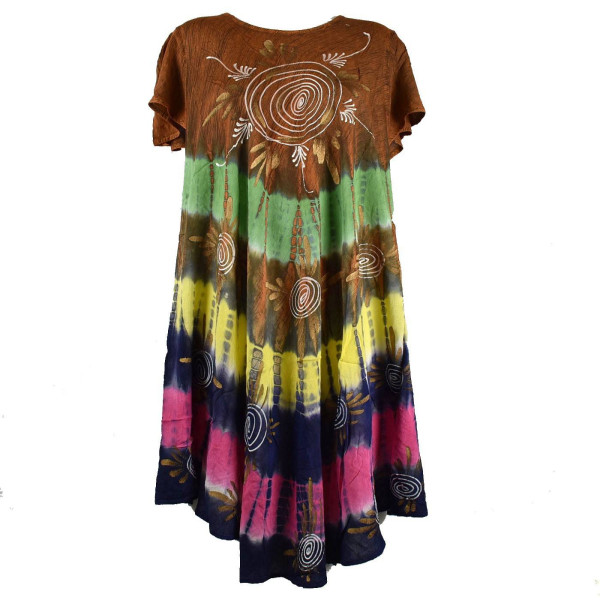 Robe Dimda Batik Quatre Tons JK-500 Marron