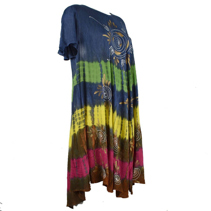 Robe Dimda Batik Quatre Tons JK-500 bleu