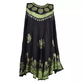 Robe Grande Taille Kotraj Noir Batik Vert BT-305