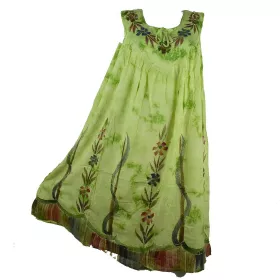 Robe Grande Taille Tiryani Tie Dye JK-443 Vert Anis