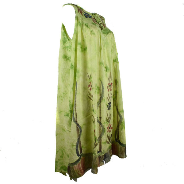 Robe Grande Taille Tiryani Tie Dye JK-443 Vert Anis