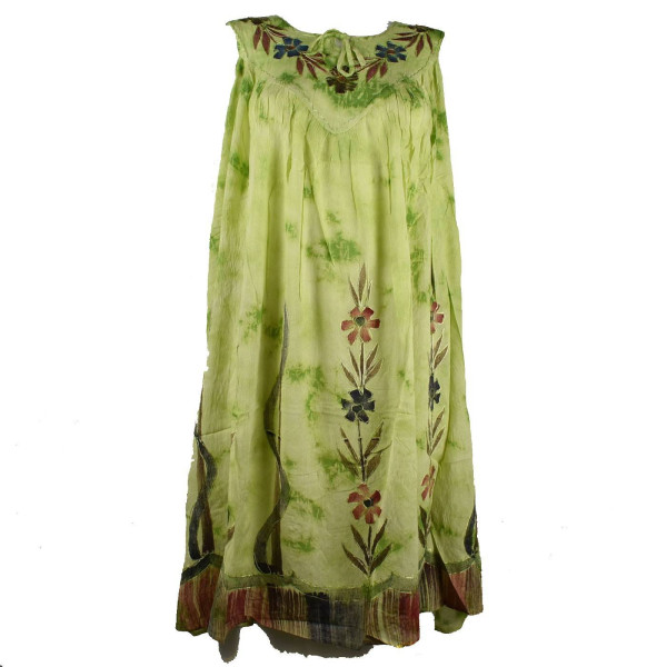 Robe Grande Taille Tiryani Tie Dye JK-443 Vert Anis