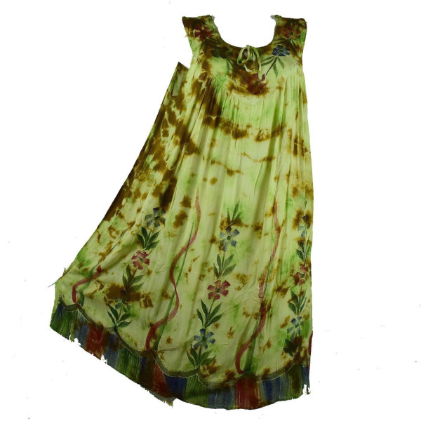 Robe Grande Taille Tiryani Tie Dye JK-443 Jaune