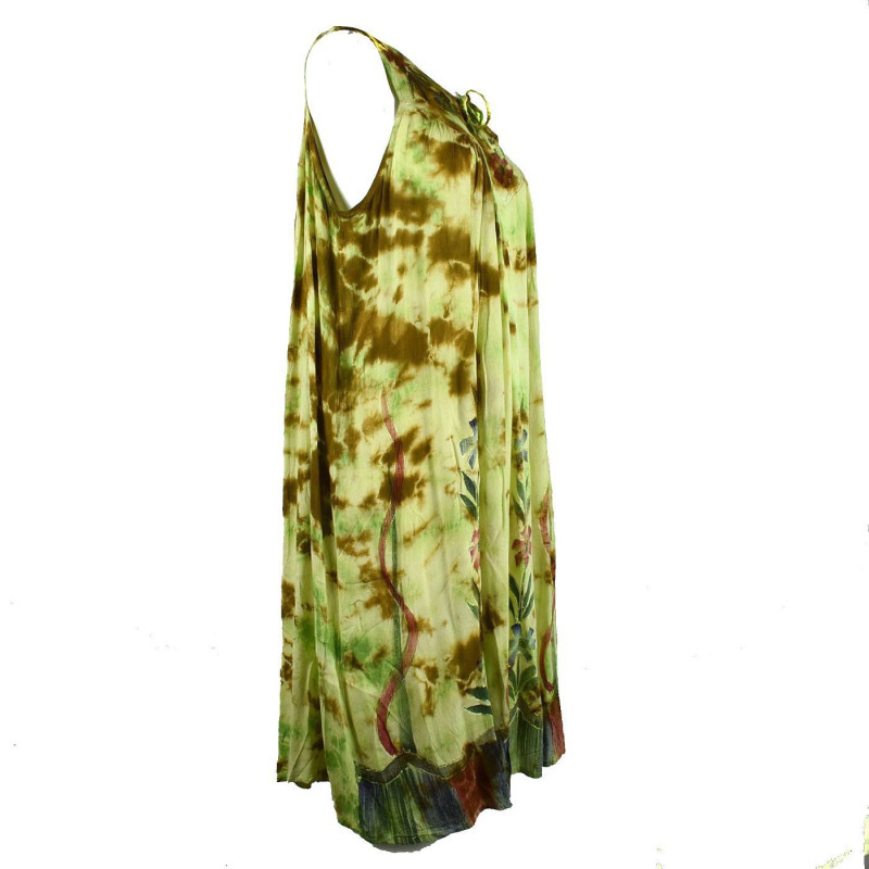 Robe Grande Taille Tiryani Tie Dye JK-443 Jaune