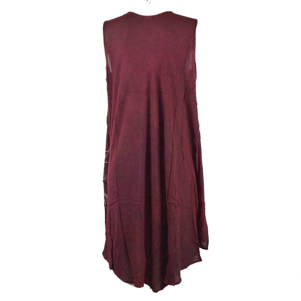 Robe Subai Floral Peint Gold et Silver JK-204 Bordeaux