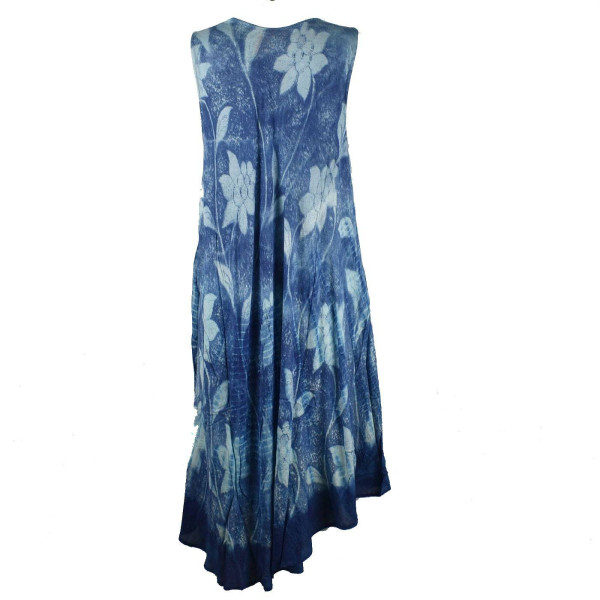 Robe Grande Taille Tandur Tie Dye JK-811 Bleu