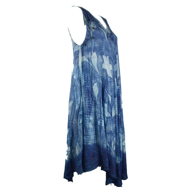 Robe Grande Taille Tandur Tie Dye JK-811 Bleu