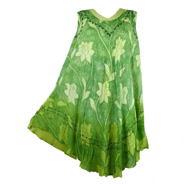 Robe Grande Taille Tandur Tie Dye JK-811 Vert