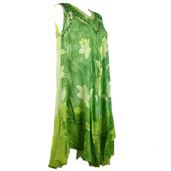 Robe Grande Taille Tandur Tie Dye JK-811 Vert