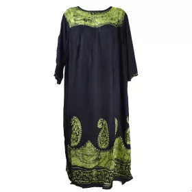 Robe Longue Allipur JK-2195 Noir Batik Vert