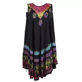 Robe Grande Taille Velgi Noir et Batik BT-501/A