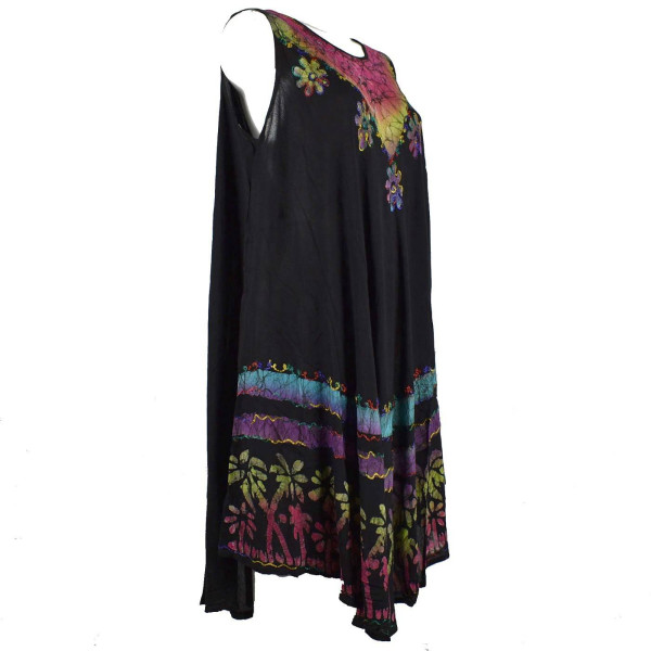 Robe Grande Taille Velgi Noir et Batik BT-501/A