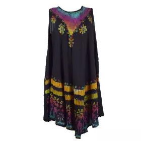 Robe Grande Taille Velgi Noir et Batik BT-501/B