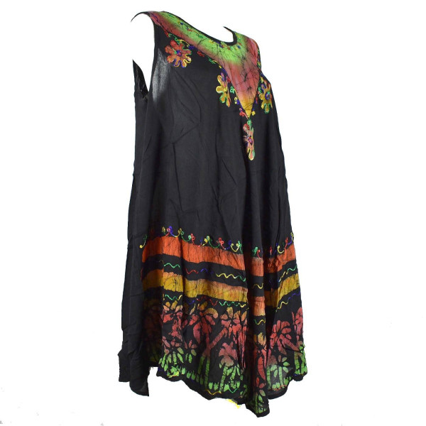 Robe Grande Taille Velgi Noir et Batik BT-501/D