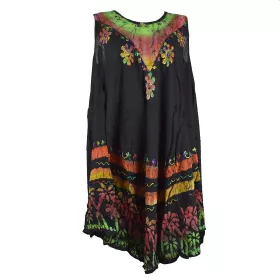 Robe Grande Taille Velgi Noir et Batik BT-501/D