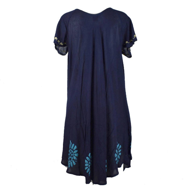 Robe Grande Taille Nambi Marine et Batik Bleu BT-616