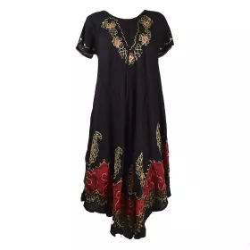 Robe Longue Namba Noir et Batik rouge BT-1222