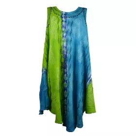 Robe Karanja Deux Tons Turquoise et Anis JK-1314