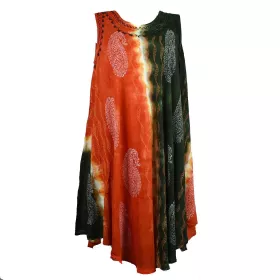 Robe Karanja Deux Tons Orange et Kaki JK-1314