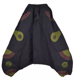 Sarouel Homme Lakuri Ethnique Deux Poches Spirale Kaki