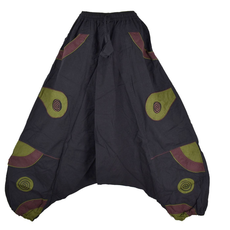 Sarouel Homme Lakuri Ethnique Deux Poches Spirale Kaki Sarouel Homme Lakuri Ethnique Deux Poches Spirale Kaki