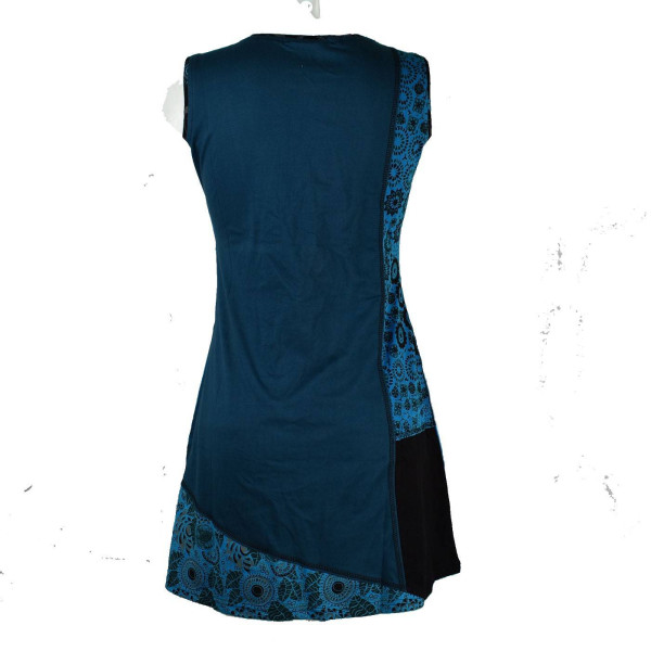 Robe Courte Harda Imprimé Ethnique EV18-03 Turquoise