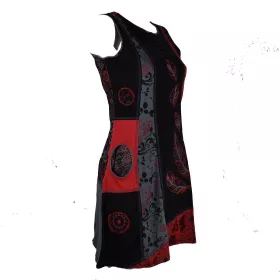 Robe Courte Harda Imprimé Ethnique Rouge