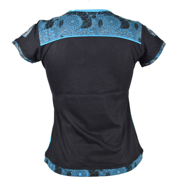 Top Zimia Mi- Manches en Maille Jersey Turquoise