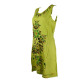 Robe Courte Temla Peint Artisanal Floral JK-002 Anis