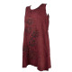 Robe Courte Temla Peint Artisanal Floral JK-002 Bordeaux