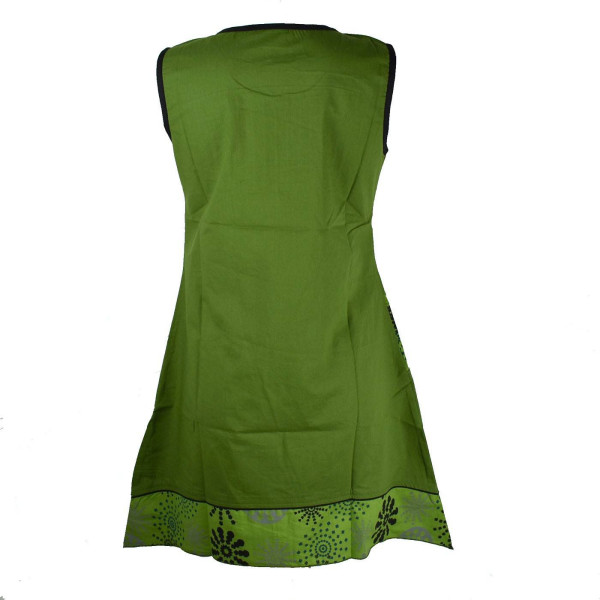 Robe Tal Coton Popeline Imprimé Ethnique Vert Gazon