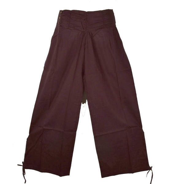 Pantalon Femme Naricha Coton Uni Marron