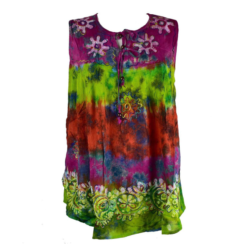 Tunique Eté Sans Manches Tie Dye Segla JK-1010/B Tunique Eté Sans Manches Tie Dye Segla JK-1010/B
