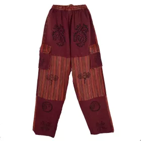 Pantalon Homme Kudiya Stonewash Coton Artisanal Bordeaux