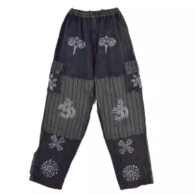 Pantalon Homme Kudiya Délavé Coton Artisanal Noir