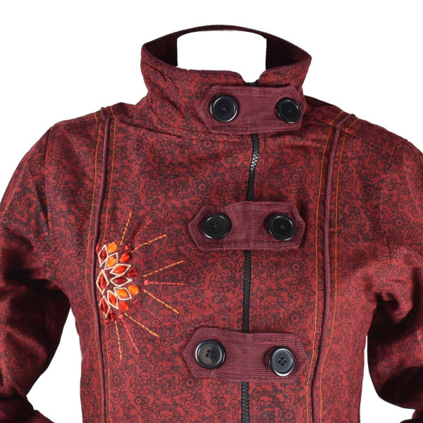 Veste Femme Myori Col Impérial Bordeaux