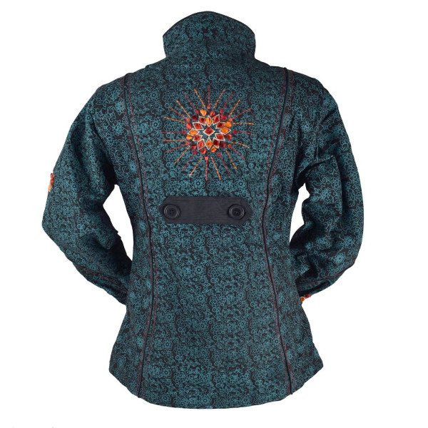 Veste Femme Myori Col Impérial Bleu Pétrole