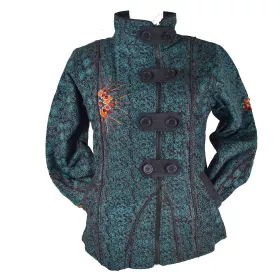 Veste Femme Myori Col Impérial Bleu Pétrole