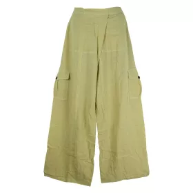 Pantalon Nisi Détente Yoga Coton Artisanal Uni Ecru