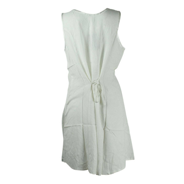 Robe Courte Temla Peint Artisanal Floral JK-002 Blanc