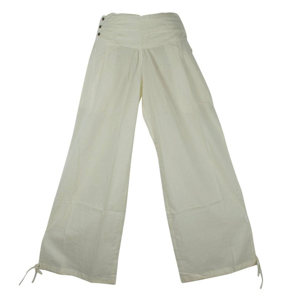 Pantalon Femme Naricha Coton Uni Écru