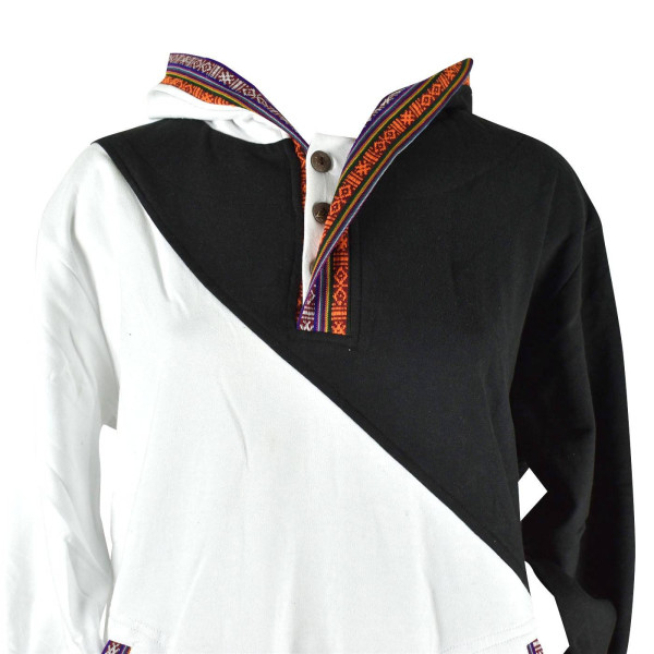 Sweater Jakholi Deux Tons Noir et Blanc