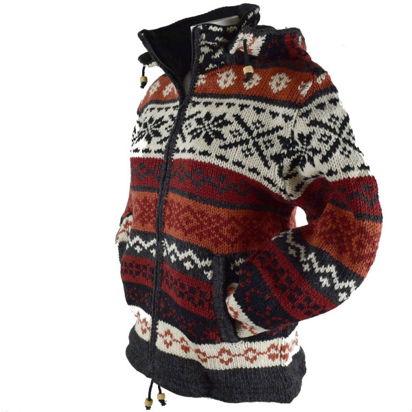 Veste Lonpo Tricot Laine Intérieur Polaire