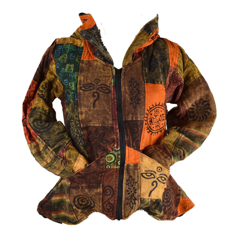 Veste Femme Dipawali Capuche Lutin Patch & Block Print