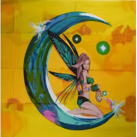 Tenture Elfe Moon Peint 210 cm x 140 cm réf: BC-18/50