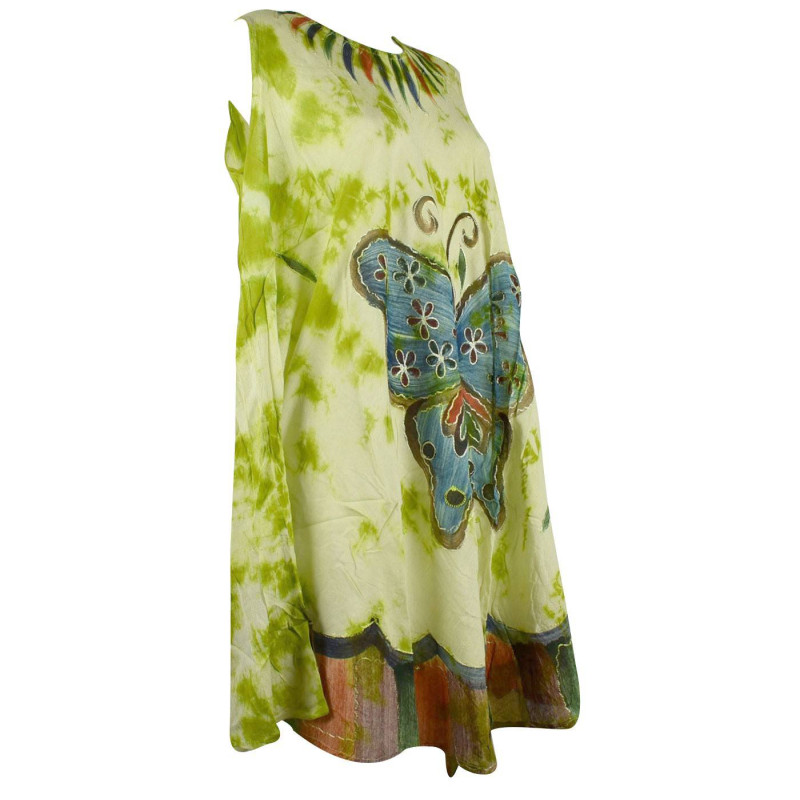 Robe Asymetrique Papillon Peint main JK-293 Anis