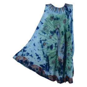 Robe Grande Taille Peacock Peint JK-424 Navy