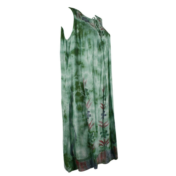 Robe Grande Taille Dévapur Tie Dye JK-443 Vert Foncé