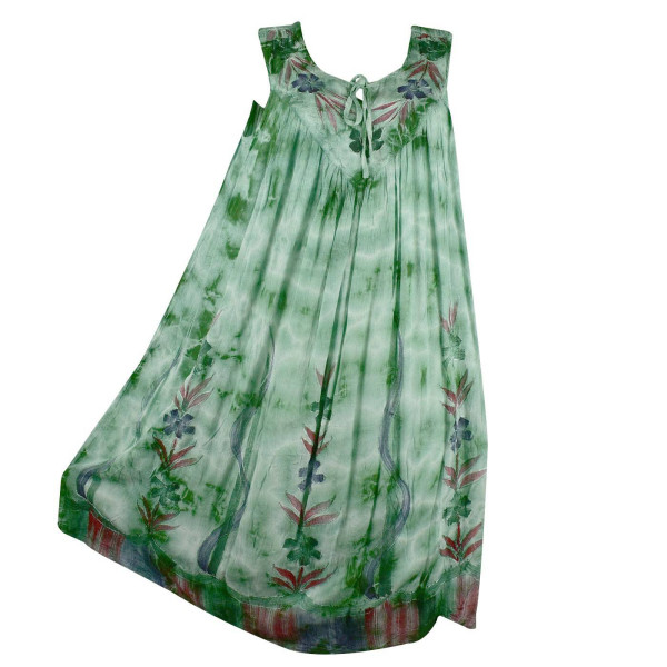 Robe Grande Taille Dévapur Tie Dye JK-443 Vert Foncé